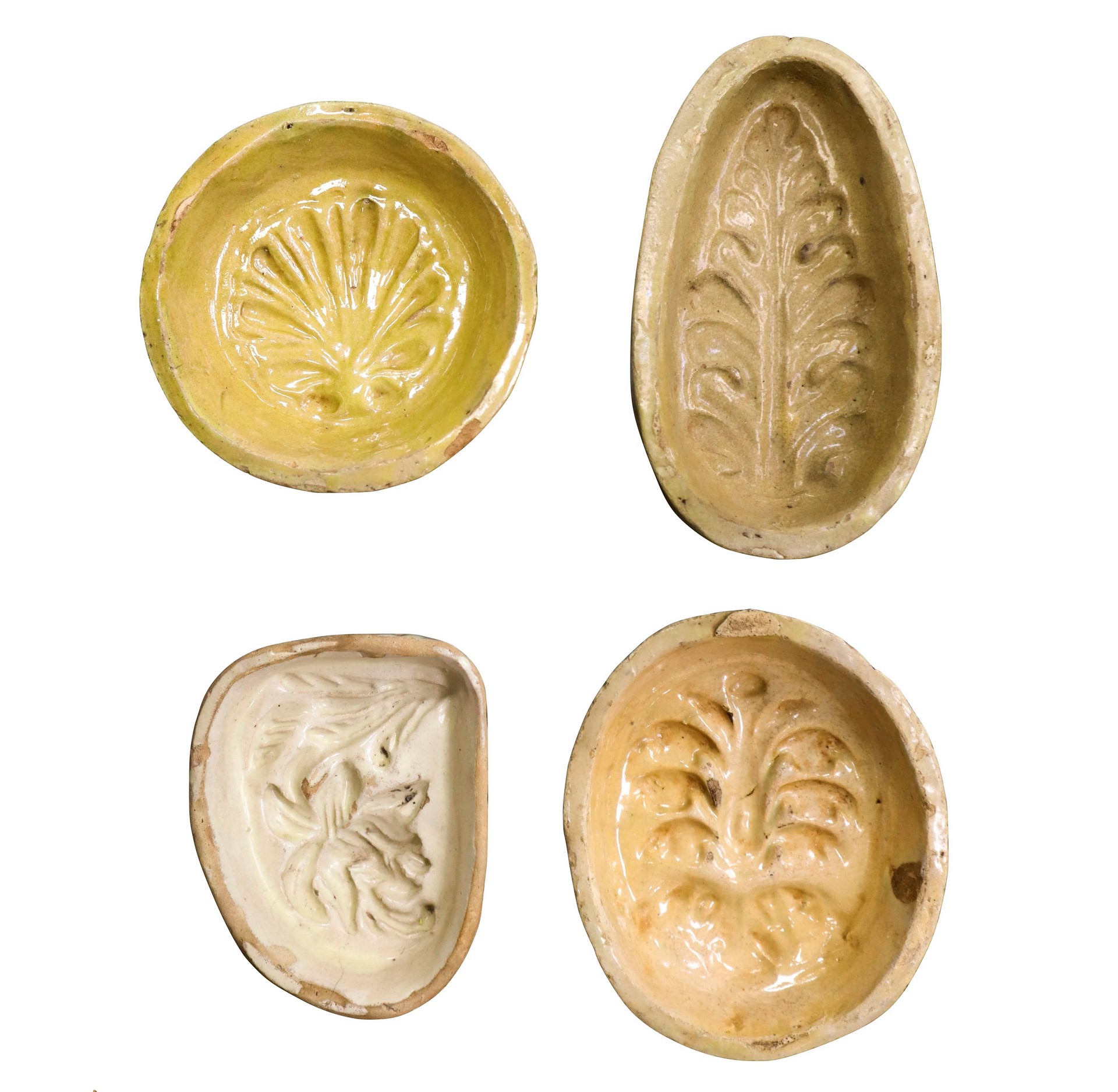 Group of 4 leaf mustard molds