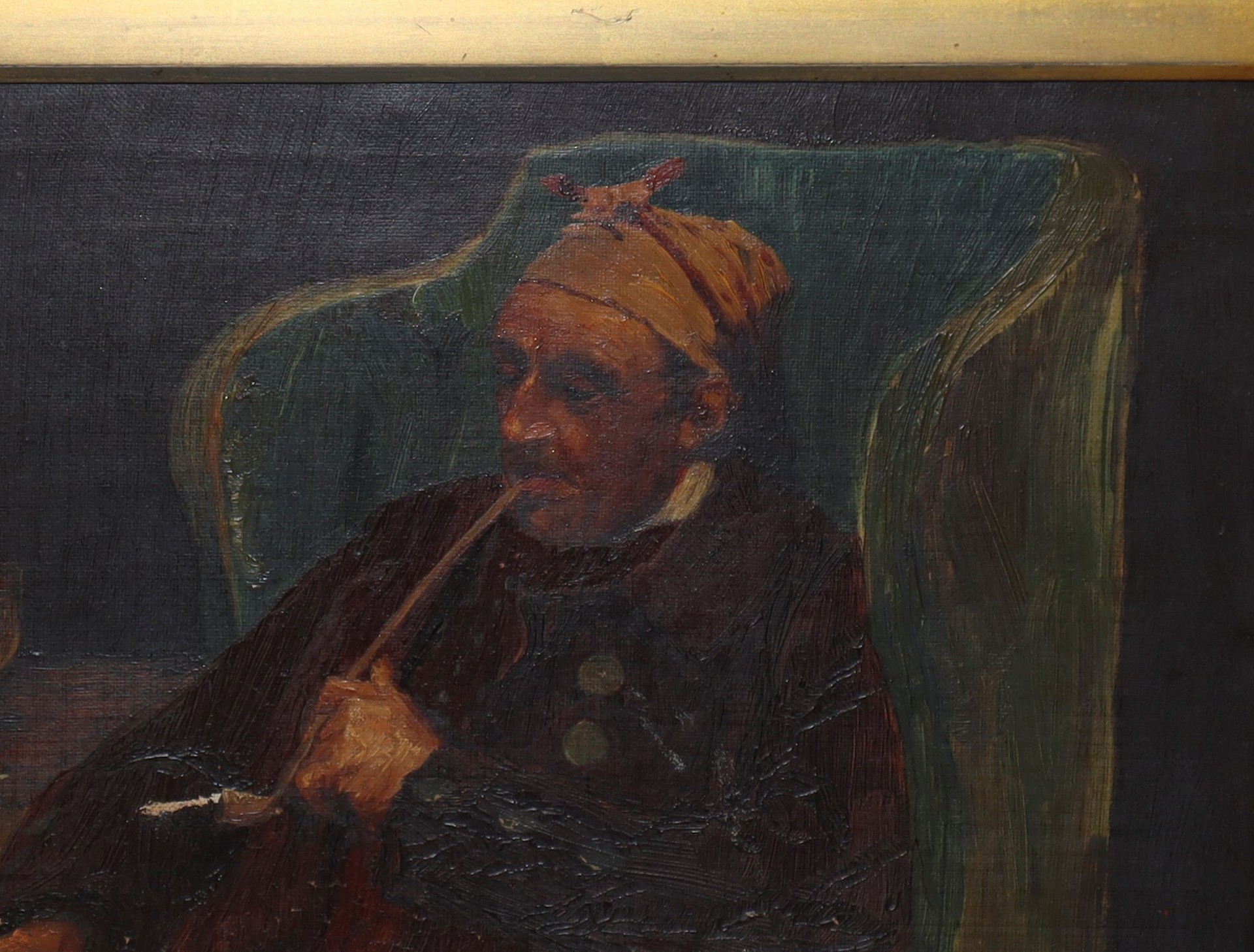 Pipe smoker in an armchair, nineteenth century - Image 3 of 5