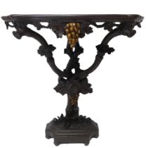 Console in wood carved with vine leaves., Venice, late 19th century
