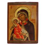 Icon depicting the Madonna with child, Late 19th century