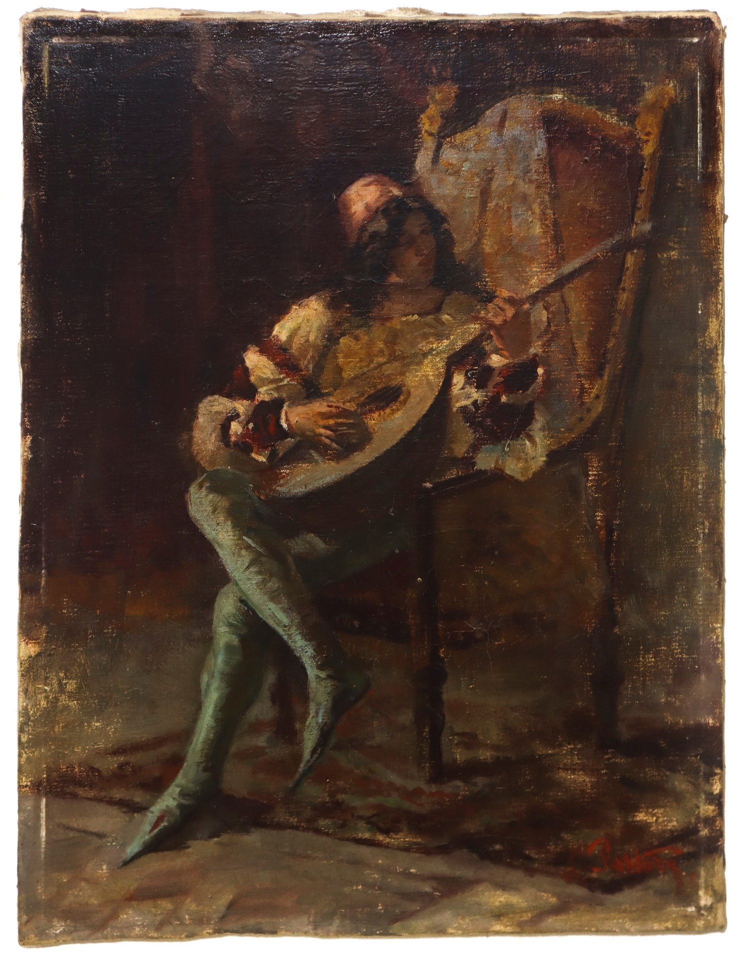 Lute player, Late 19th century