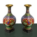 Pair of Chinese cloisonnè vases