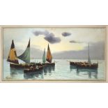 G. De Luca (XIX-XX) - Sailboats at sea