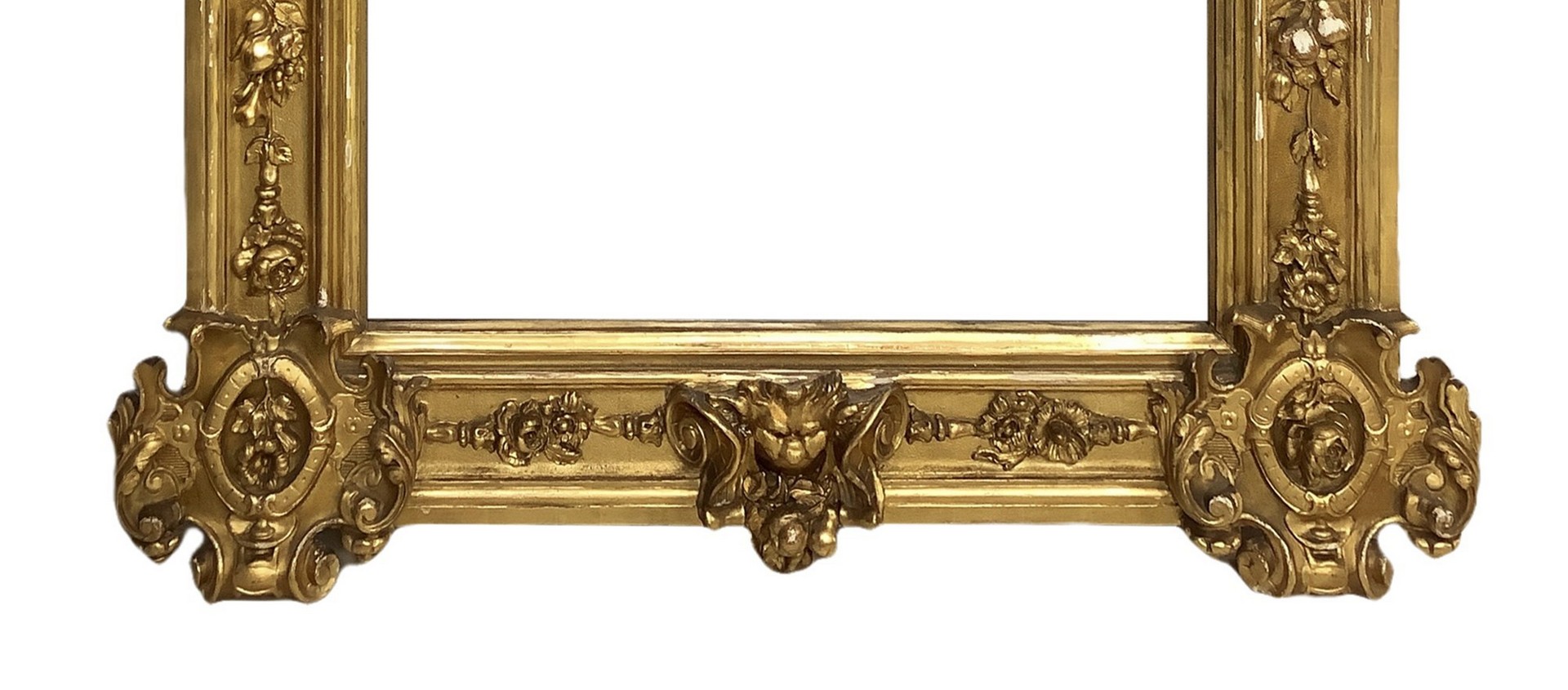 Important mirror in gilded wood with gold leaves, nineteenth century - Bild 4 aus 5