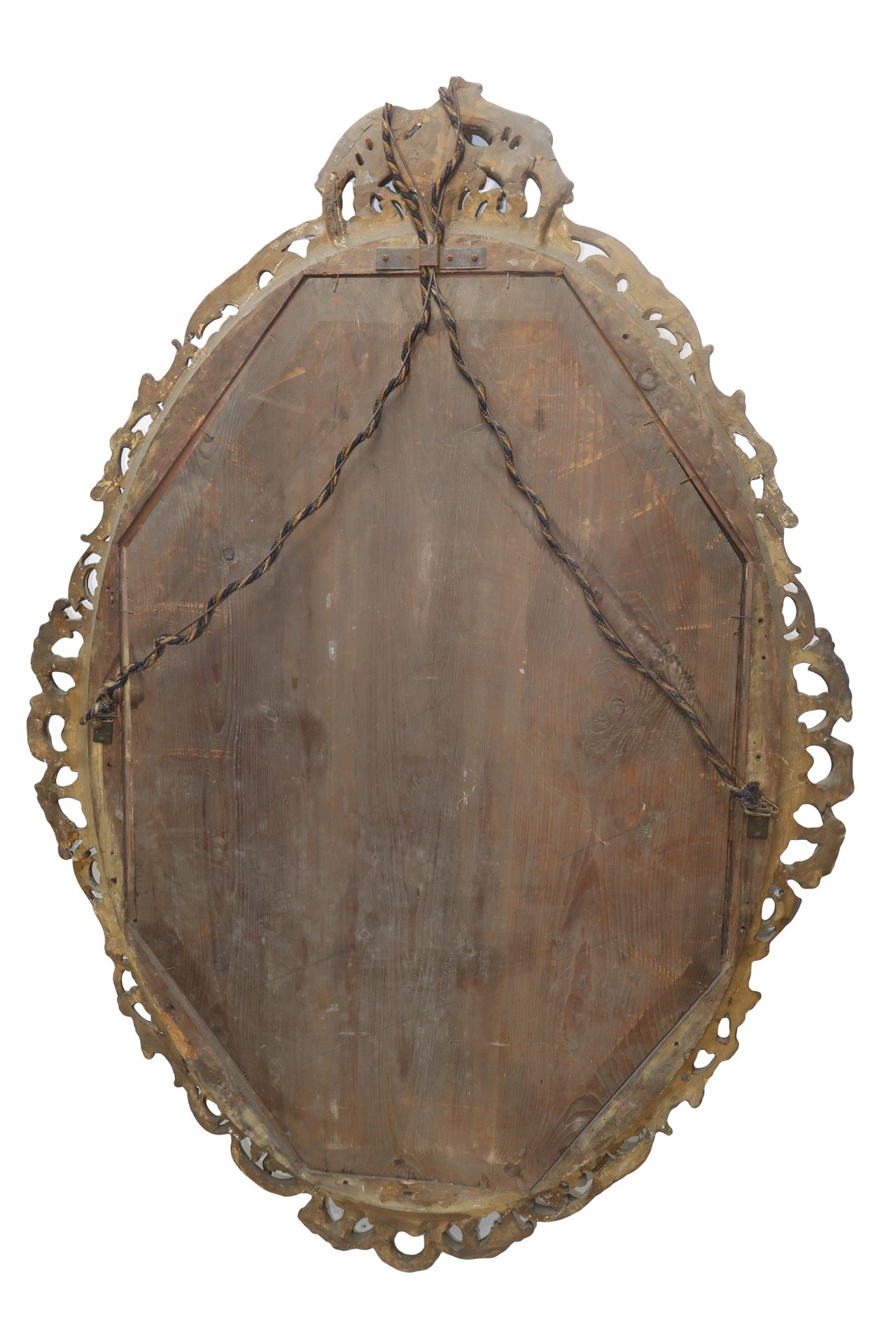 Oval mirror in gilded wood, Late 19th century - Image 6 of 6