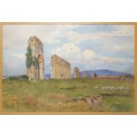 Landscape with Roman ruins and grazing flock, Early 20th century