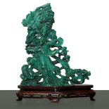 Large malachite guanyn with flowers and birds