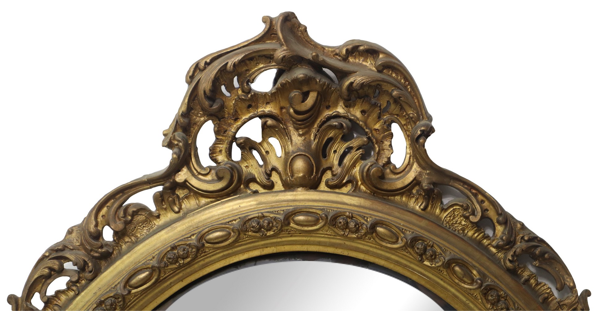 Oval mirror in gilded wood, Late 19th century - Image 2 of 6