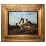 Filippo Palizzi (Italian 1818-1899) - Country scene with shepherd boy and goats