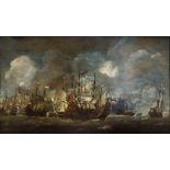 Scene with sailing ships, Flemish painter of the seventeenth century