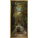 Markó il Vecchio Károly (Levo?a 1793-Firenze 1860) - A carriage ride along a tree-lined avenue., ni