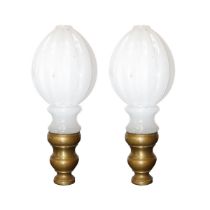 Pair of Murano glass and golden brass knobs