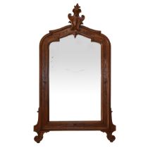 Mirror with engraved wooden cymatium, Late 19th century