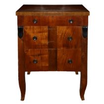 Direttorio three-drawer bedside table, Late 18th century