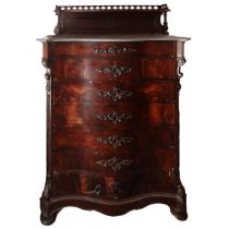 * Rosewood chest of drawers with splashback, Naples, 19th century