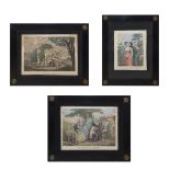 N.3 Watercolor engravings on laid paper