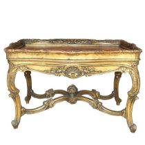 Low flower table in gilded wood, nineteenth century