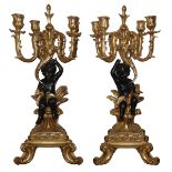 Pair of baroque style candelabra with 5 lights