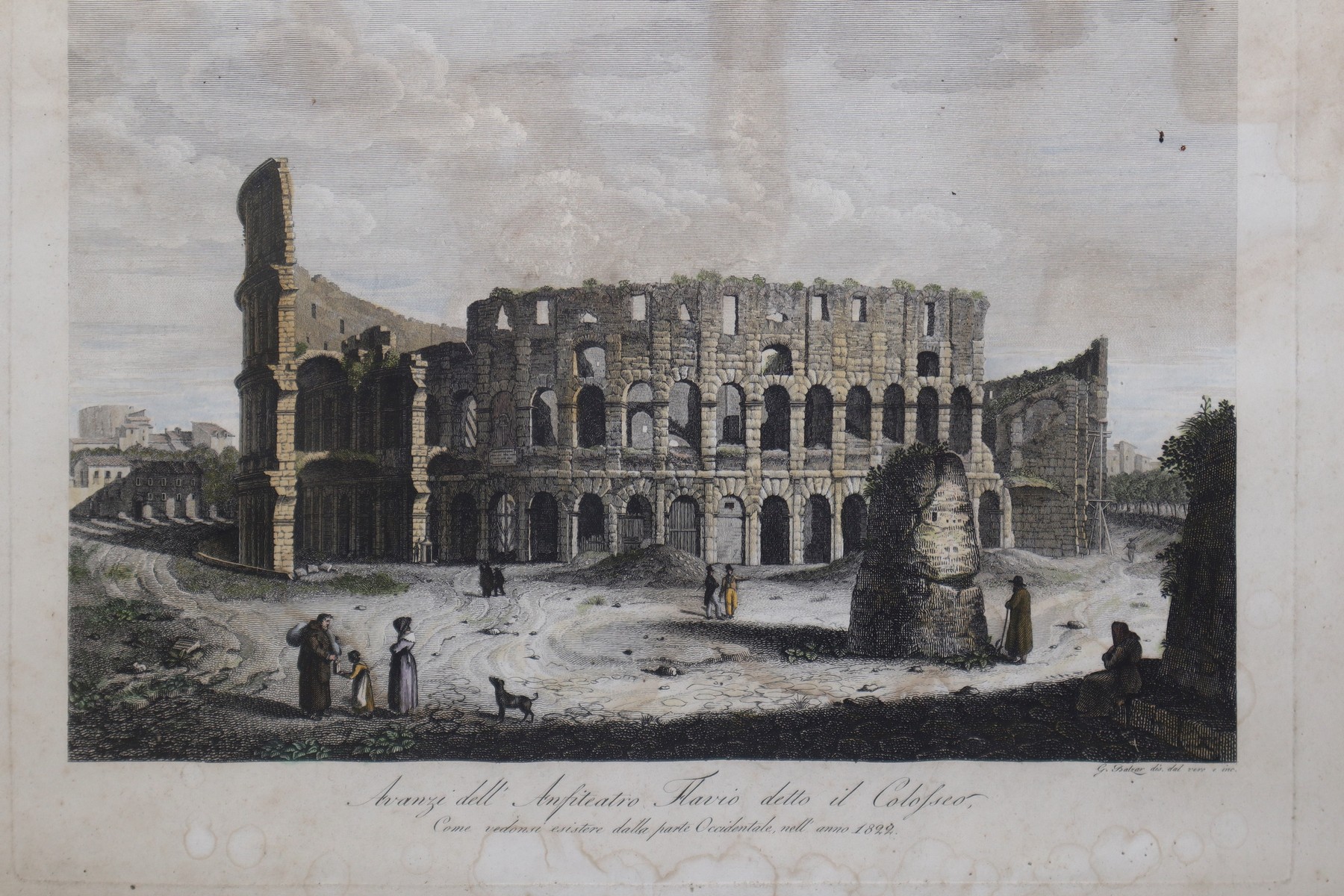 Balzar Giovanni Battista (Roma 1777-1831) - Remains of the Flavian amphitheater known as the Colos - Image 2 of 3