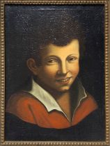 Antonio Amorosi (attribuito a) (Comunanza 1660-1738 Roma) - Face of boy with white collar on red s