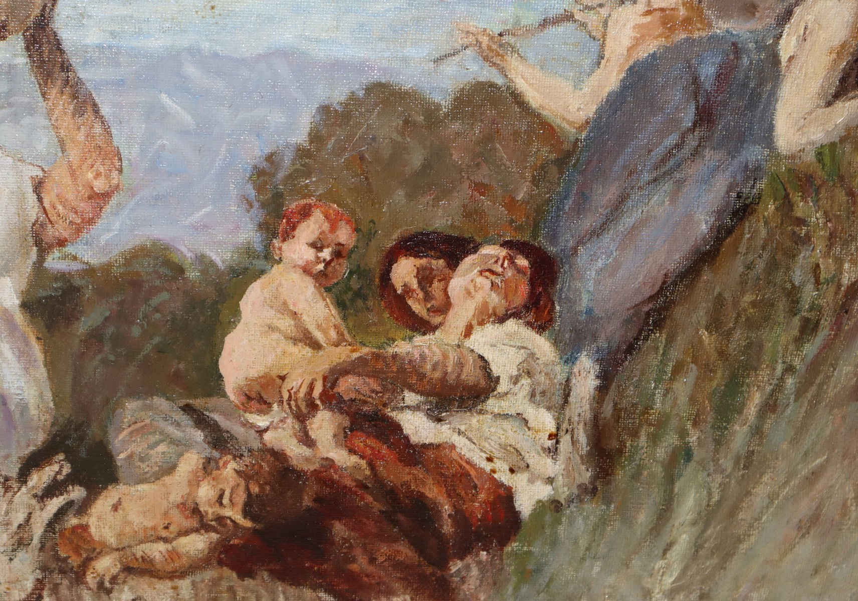 Idyllic scene of women and children, Late 19th century - Image 3 of 5