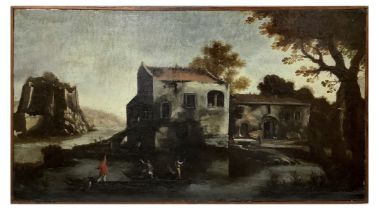 Giuseppe Zais (cerchia di) (Forno di Canale 22/03/1709-Treviso 29/12/1781) - River landscapes with