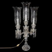 Baccarat France - Baccarat crystal candelabra, three bells