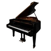 * K. Kawai KG-2A piano, glossy black baby grand, three pedals