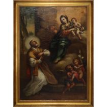 Alessandro Paolo Vasta (Roma 1726-Acireale 1793) - Madonna with Child, Saint and putti, Late 18th