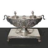 Empire style silver inkwell, early 20th century