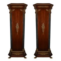 Pair of Empire style mahogany wood gueridons, 20th century