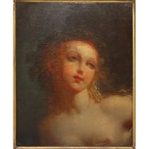 Bacchante, naked half-length portrait of a woman, 17th century