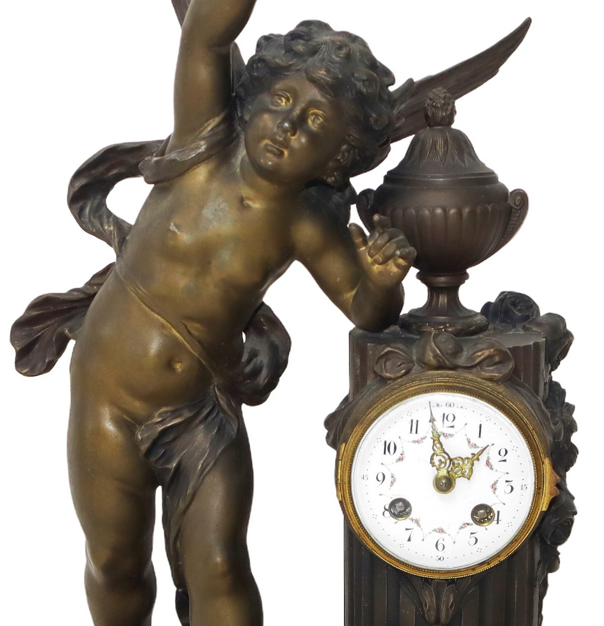 Clock with bronze putto - Image 2 of 4