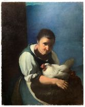 Antonio Cifrondi (Clusone 1656-Brescia 1730) - Woman with chicken, 1700-1730