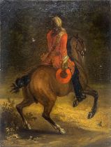 Adam Frans van der Meulen (Flemish 1632-1690) - Knight on horseback from behind