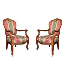 Pair of Louis Philippe armchairs in mahogany wood