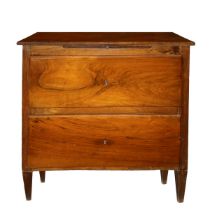 Small chest of drawers with two drawers in walnut, 18th/19th century