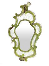 Green Murano glass mirror, nineteenth century