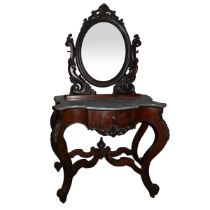 * Dressing table with rosewood mirror, nineteenth century