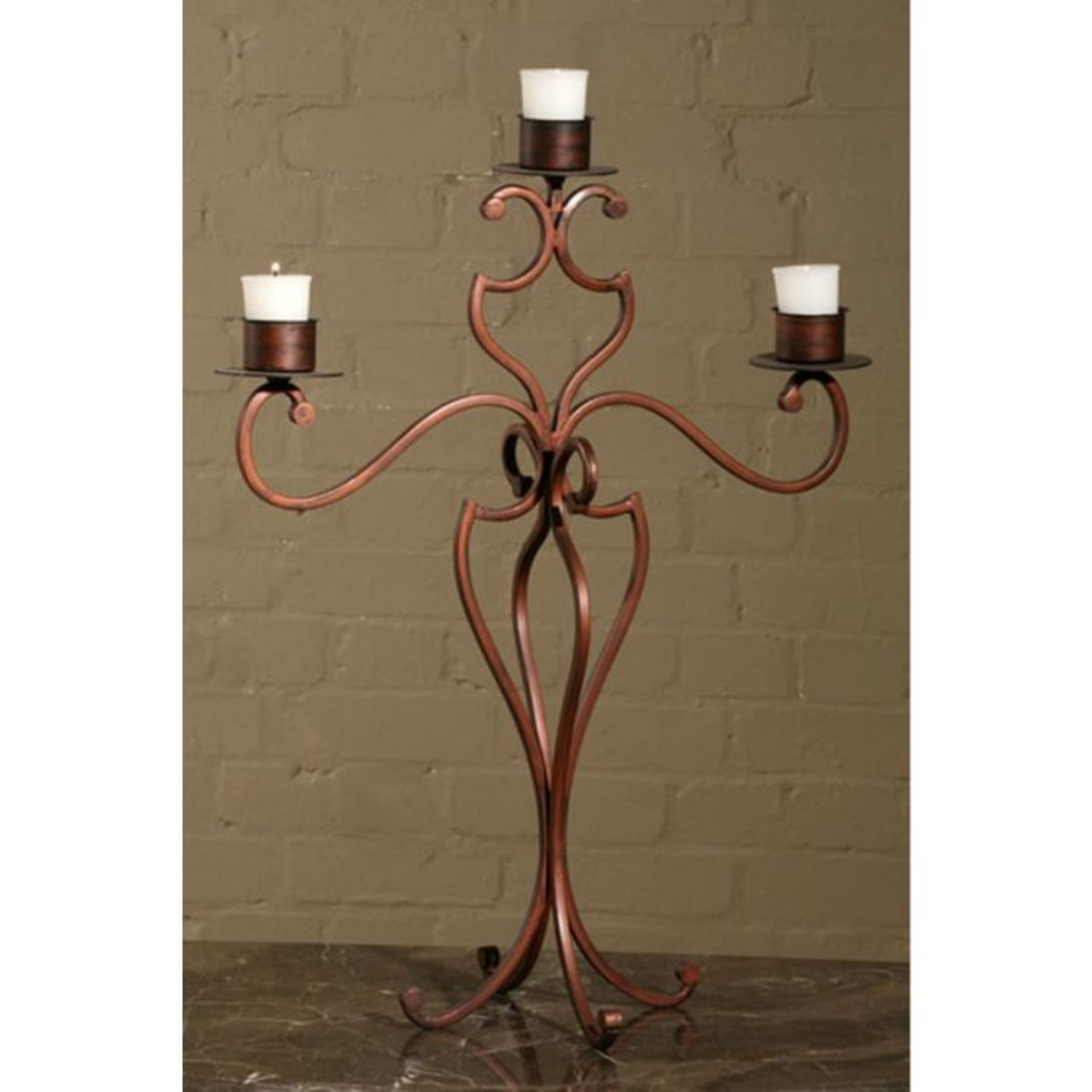 BRONZE 3 ARM CANDLABRA (FOR CANDLES ) 60X 44 CM (B