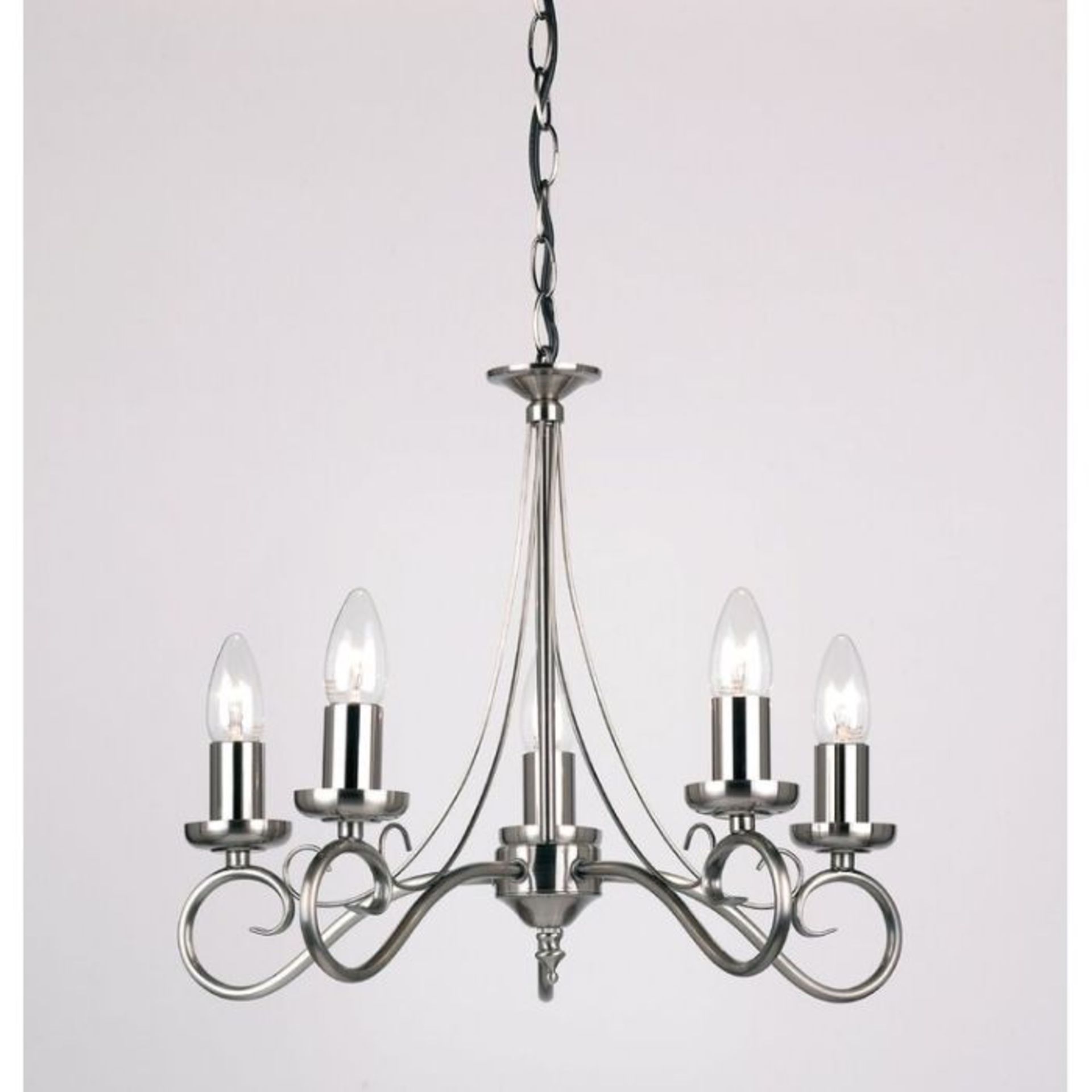 Three Posts, Ivanka 5-Light Candle Style Chandelier (ANTIQUE SILVER) - RRP £107 (UEL1392 - 26151/4)