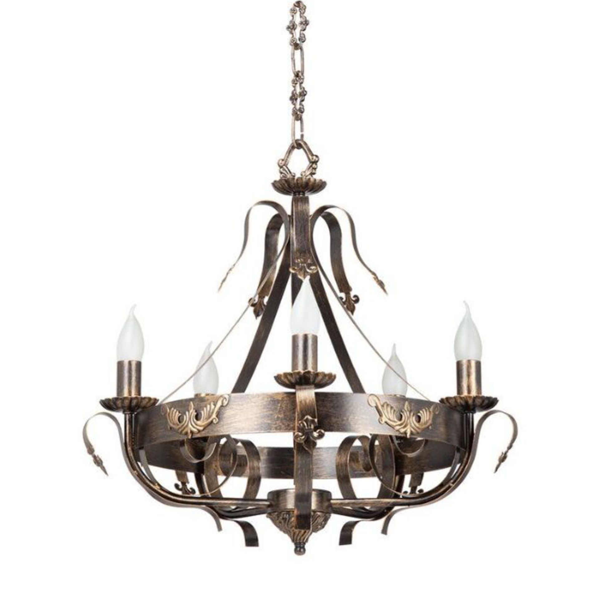 Astoria Grand, Corson 5-Light Candle Style Chandelier (BRUSHED BRASS) - RRP £202.99 (VLCE1287 -