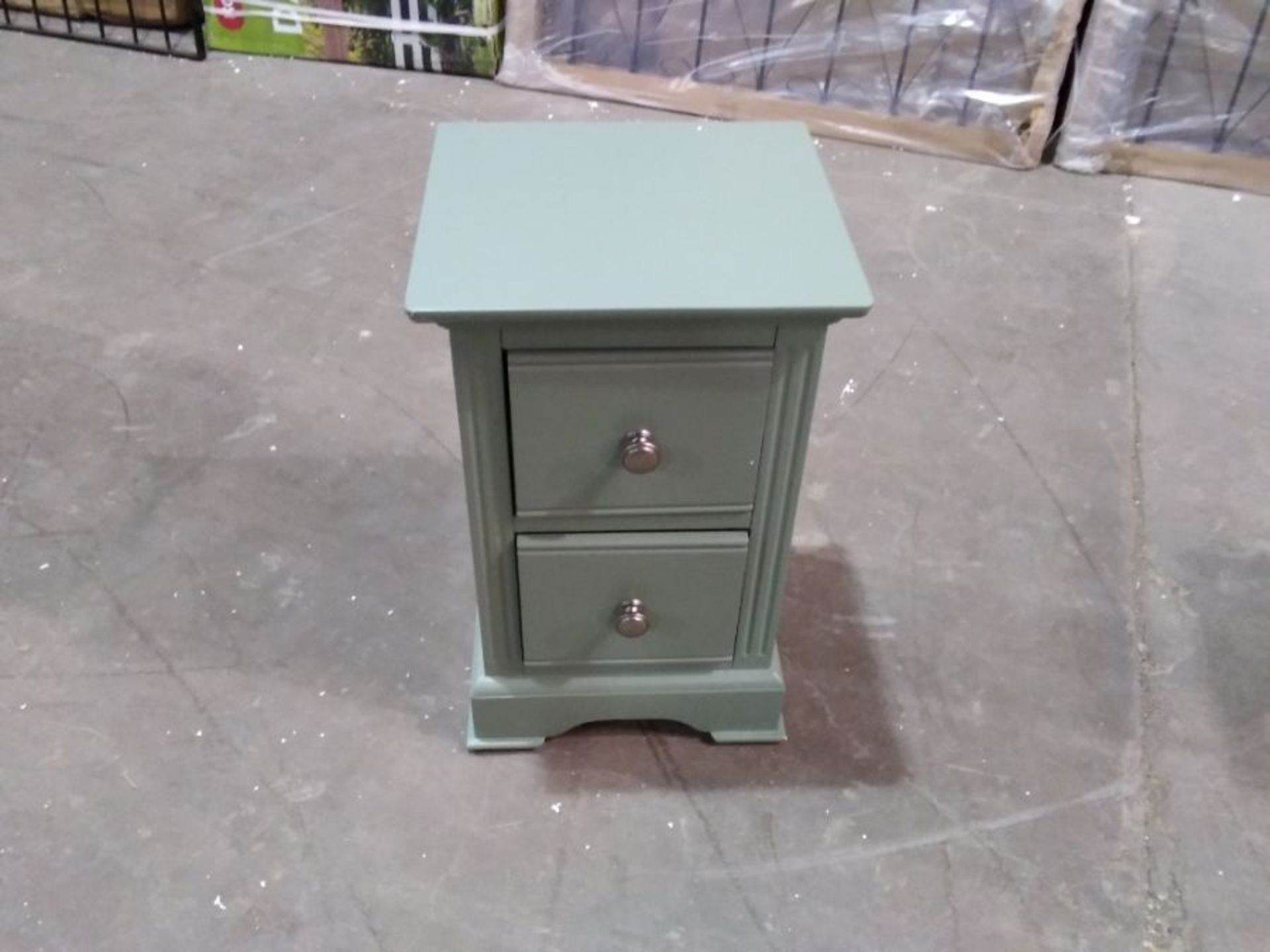 BANBURY CACTUS GREEN 2 DRAWER BEDSIDE (DAMAGED)