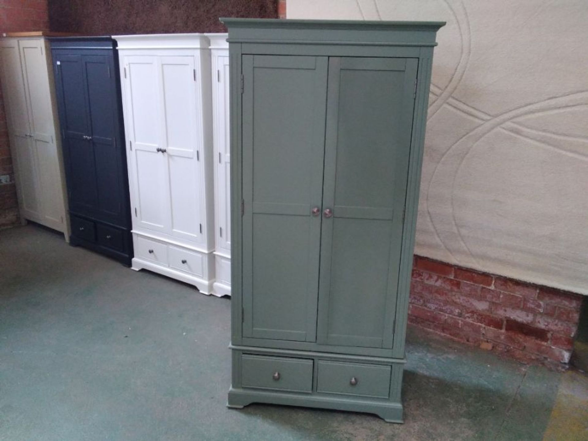 BANBURY CACTUS GREEN DOUBLE WARDROBE (DAMAGED)