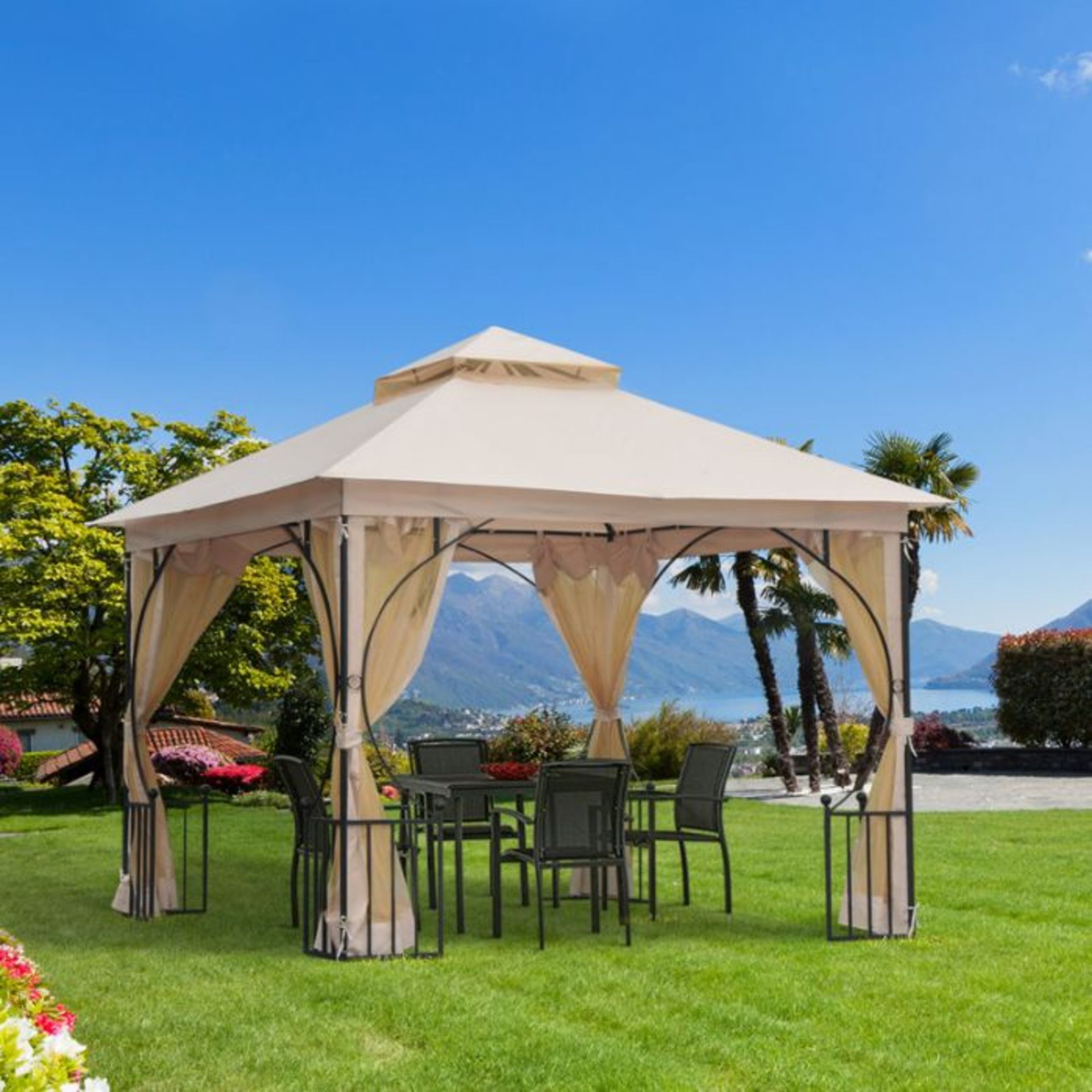 Dakota Fields,3m x 3m Metal Patio Gazebo (BOXED, RETURN, NOT CHECKED) RRP -£329.99 (27583/15 -