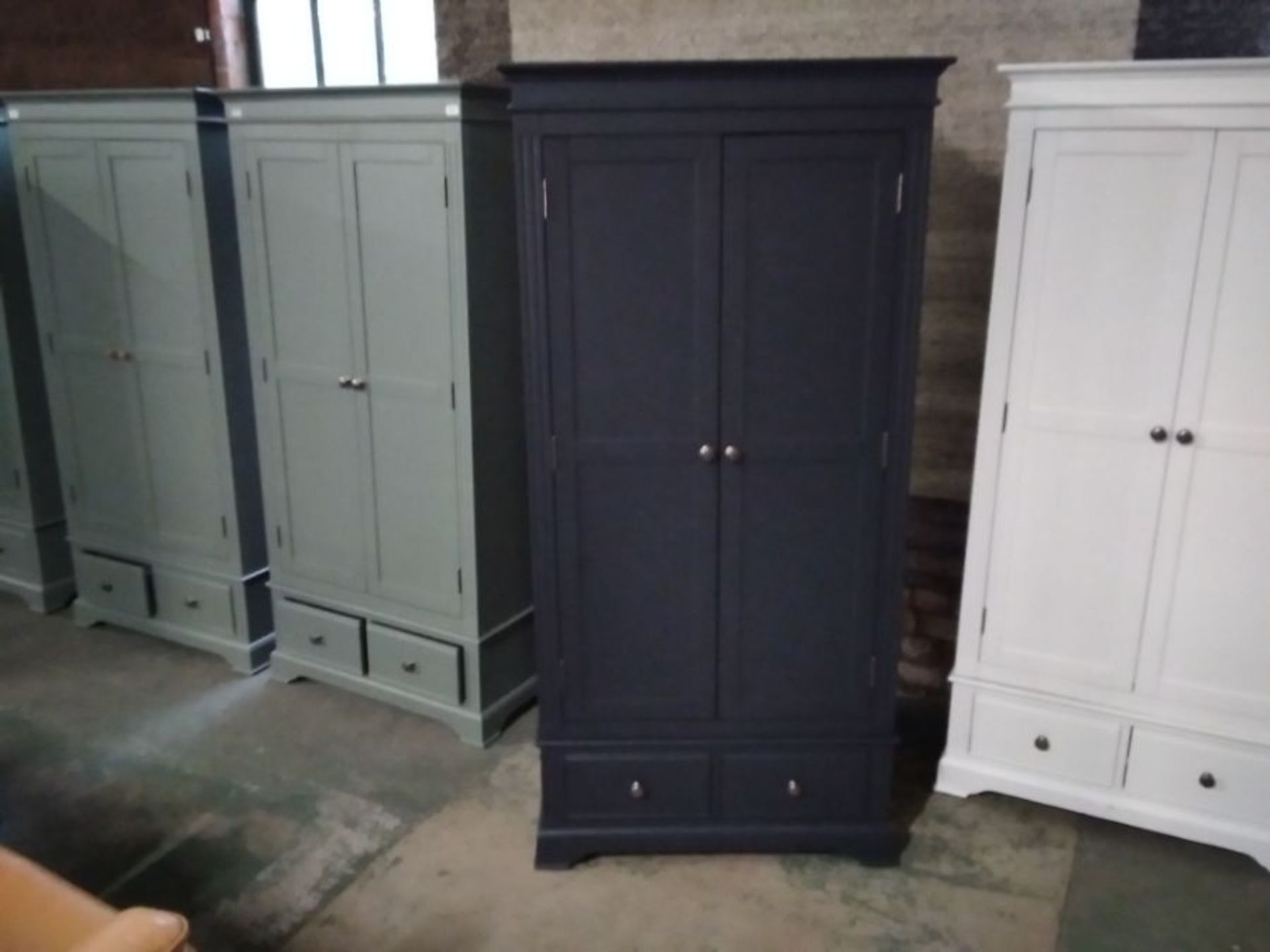 BAMBURG BLUE PAINTED DOUBLE WARDROBE{DAMAGED}