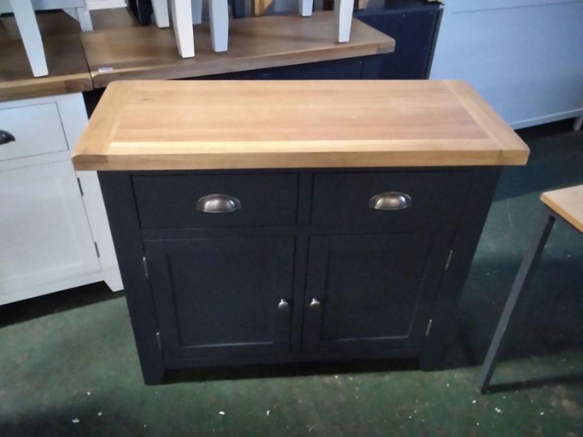 HAMPSHIRE MIDNIGHT GREY PAINTED 2 DOOR SIDEBOARD (