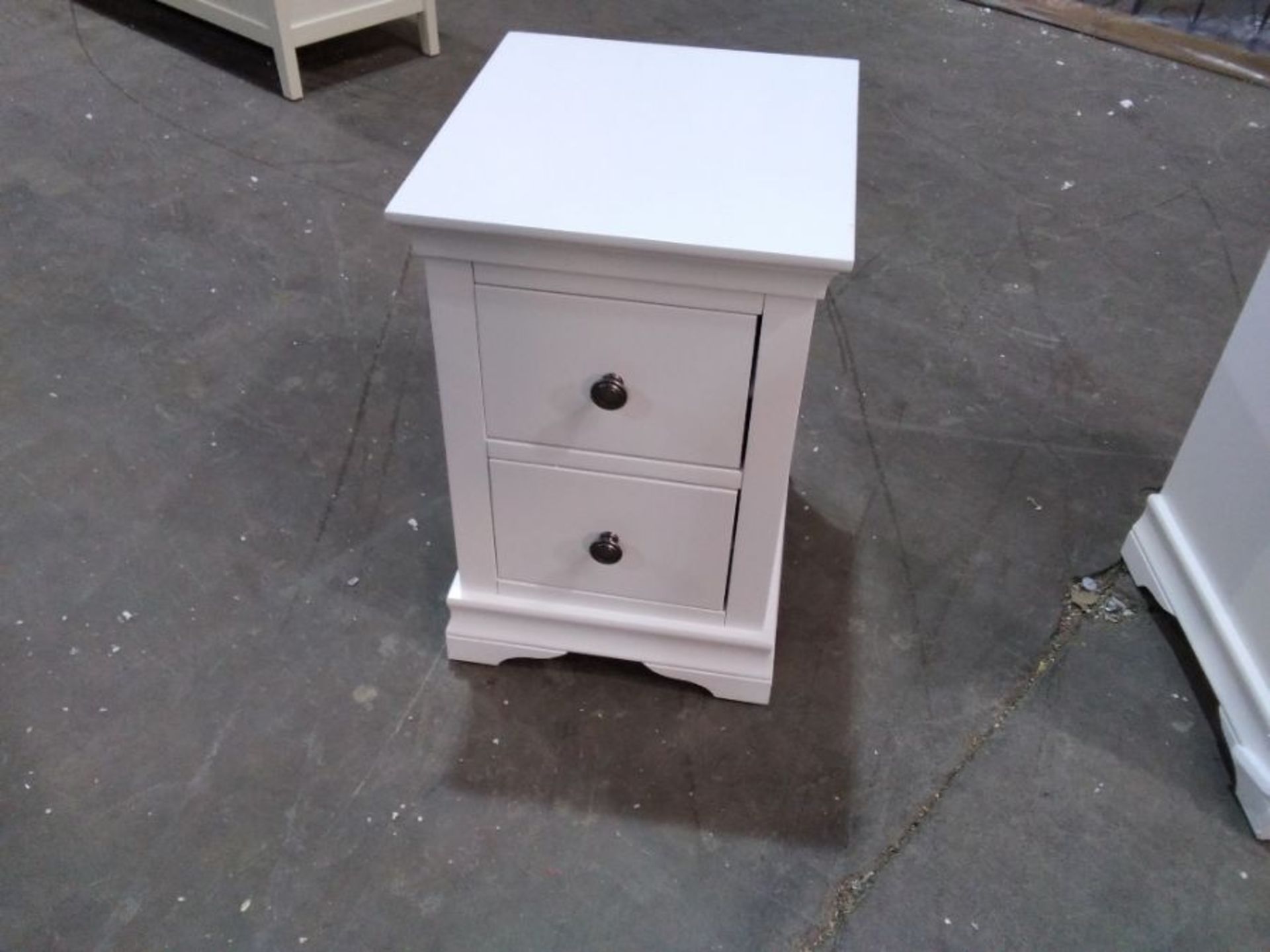 FLORENCE WHITE PAINTED 2 DRAWER BEDSIDE