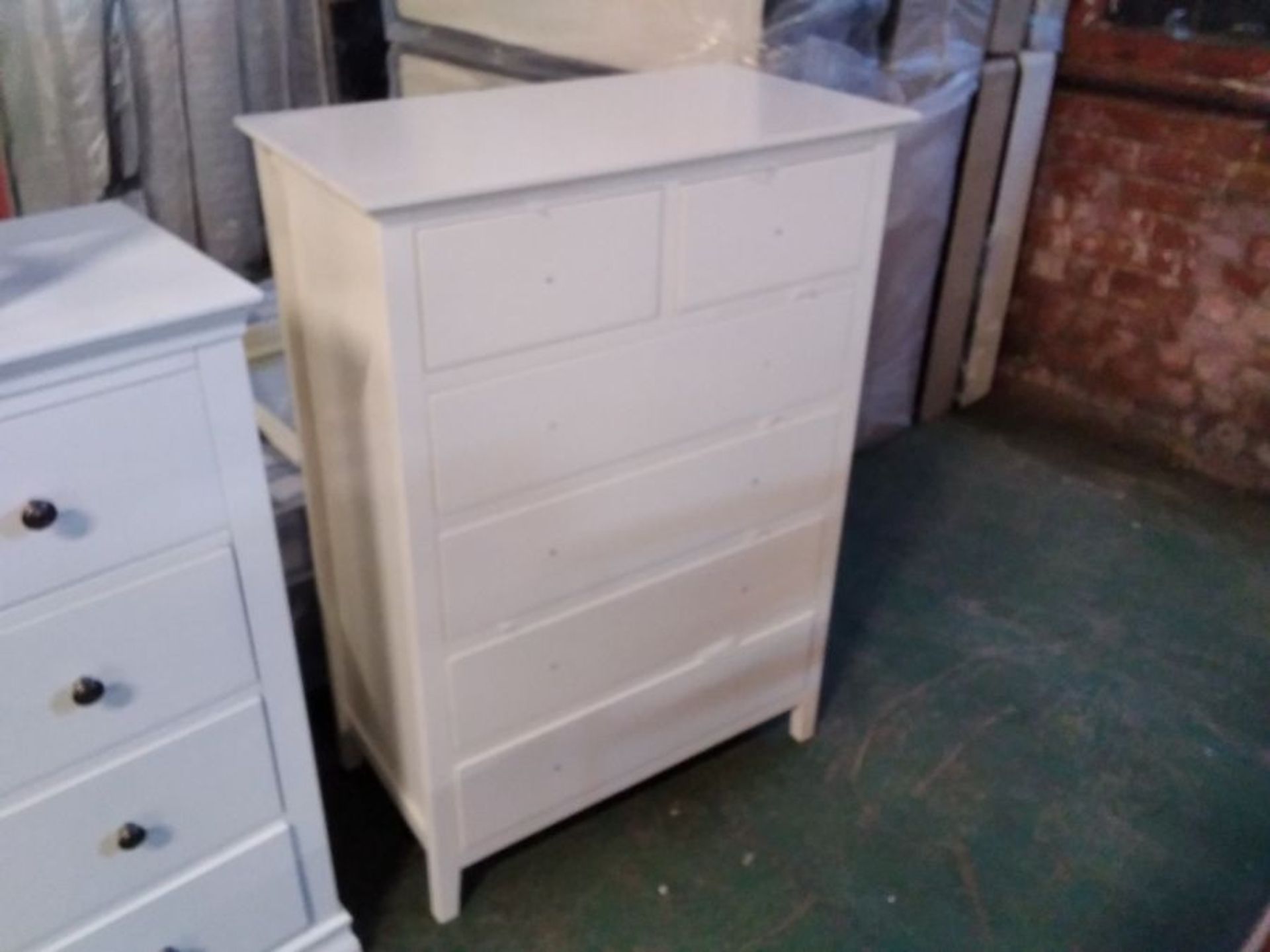 FLORIDA IVORY 2 OVER 4 CHEST OF DRAWERS (MARKED)