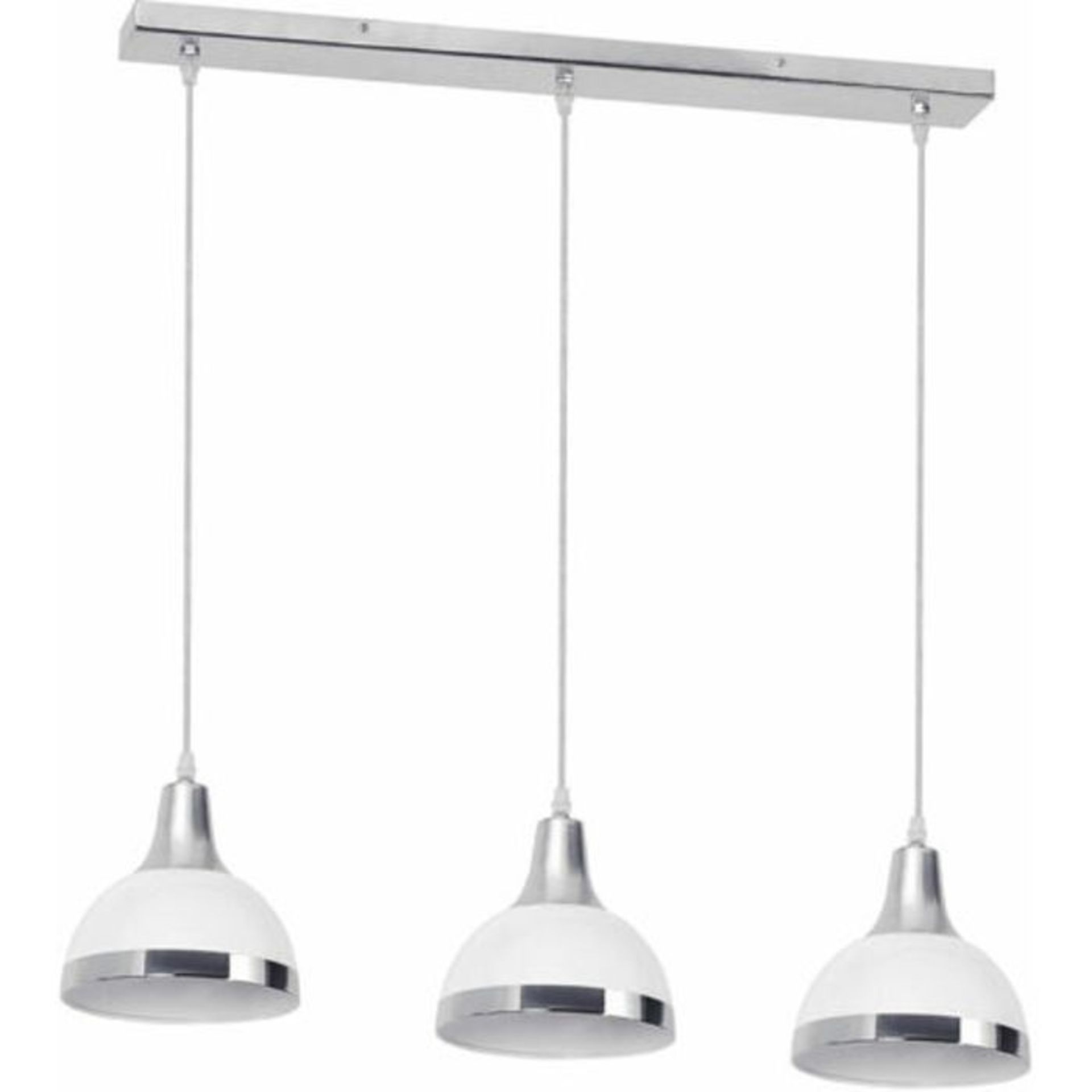 Metro Lane, Jasper 3 - Light Pendant (CHROME & WHITE SHADES) - RRP £79.99 (MEXP1192 - 28422/46)